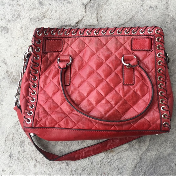 Michael Kors Hamilton Red Quilted Leather Tote - Picture 4 of 6